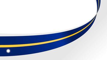 wavy Nauru flag ribbon background with copy space for text. Nauru national day vector