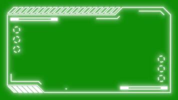 Futuristic sci-fi neon HUD frame interface video