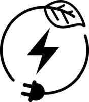 Eco electric plug icon with leaf shape. Eco Energy Icon vector