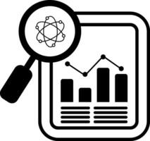 Data Analysis Icon with Magnifying Glass and Chart vector