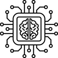 Artificial intelligence brain chip icon. Use in tech, ai, and machine learning themes. vector