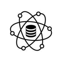 Data Science Icon with Atom and Database Symbol vector