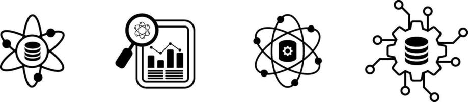 Data science and big data icons vector