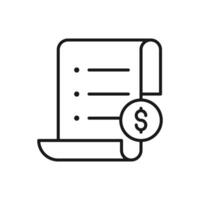 Bill icon, Invoice symbol, Payment icon, Medical bill, Banking transaction receipt, Online shopping, Procurement expense, Money document file. websites and print media and interfaces. vector