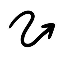 Outline Handdrawn Curved Arrow Icon Sign Design Element vector