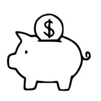 A piggy bank with a dollar sign on top vector
