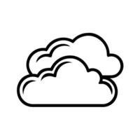 Outline Handdrawn Cloudy Weather Condition Icon Shape vector