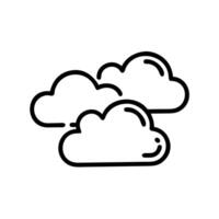 Outline Handdrawn Cloud Shape Icon Weather Element vector