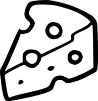 Outline Handdrawn Cheese Slice Shape Icon vector