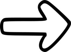 Outline Handdrawn Right Arrow Directional Symbol Simple Icon vector