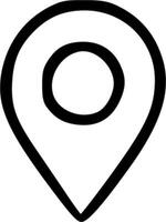 Outline Handdrawn Location Pin Pointer Symbol Icon vector