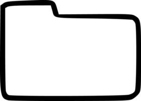 Outline Handdrawn Folder Shape File Icon vector