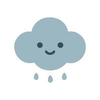 Smiling Cloud with Raindrops vector