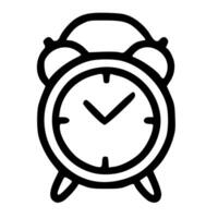 Outline Handdrawn Alarm Clock Timekeeping Tool Icon vector