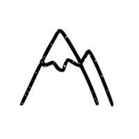 A mountain is drawn in black on a white background vector