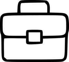 Outline Handdrawn Briefcase Square Shape Icon Symbol vector