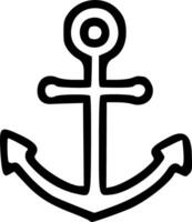 Outline Handdrawn Anchor Maritime Symbol Icon Design vector