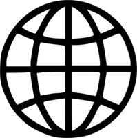 Outline Handdrawn Globe Earth Icon World Map Shape vector