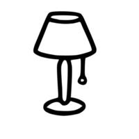 Outline Handdrawn Table Lamp Icon Illustration vector