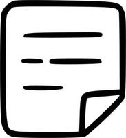 Outline Handdrawn Paper Sheet Note Document Icon vector
