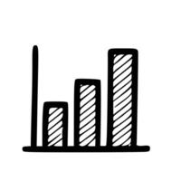A graph bar chart icon with a line drawn on it vector