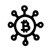 A black and white image of a bitcoin symbol vector