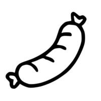 Outline Handdrawn Sausage Food Item Culinary Icon vector