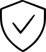 Outline Handdrawn Checkmark Shield Security Protection Icon vector