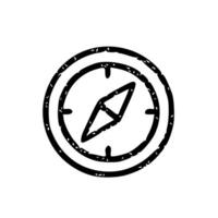 Handdrawn Compass Direction Navigation Icon Outline vector
