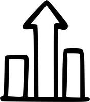Outline Handdrawn Upward Chart Growth Business Icon vector