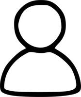 Outline Handdrawn Person Silhouette Symbol Icon Simple vector