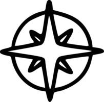 Outline Handdrawn Compass Navigation Star Icon Element vector