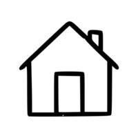 Outline Handdrawn Simple Home Shape Icon Illustration vector