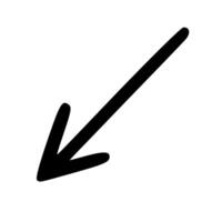 Handdrawn Arrow Downward Direction Pointer Icon Symbol vector