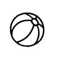 Outline Handdrawn Beach Ball Summer Playtime Icon Design vector