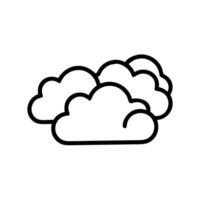Outline Handdrawn Cloudy Sky Shape Icon Simple vector
