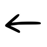 Outline Handdrawn Arrow Pointing Left Direction Icon vector