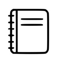 Outline Handdrawn Notebook Icon vector