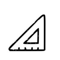 Outline Handdrawn Triangle Ruler Icon vector