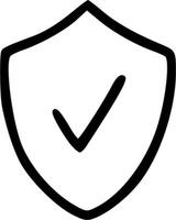 Outline Handdrawn Shield Checkmark Protection Icon Shape vector
