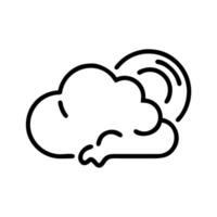 Outline Handdrawn Cloud with Sun Weather Icon Design vector