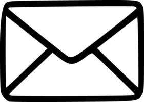 Outline Handdrawn Closed Envelope Shape Icon Illustration vector