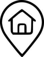 Outline Handdrawn Home Location Pin Icon Design vector
