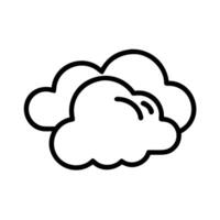 Outline Handdrawn Cloudy Weather Icon Shape Design vector