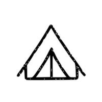 Outline Handdrawn Tent Camping Adventure Icon Design vector