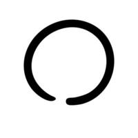 Outline Handdrawn Circle Ring Shape Icon Simple vector