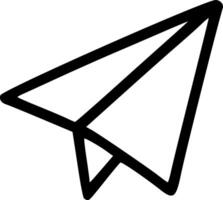 Outline Handdrawn Paper Airplane Simple Shape Icon vector