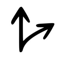 Outline Handdrawn Arrow Direction Symbol Icon Simple vector