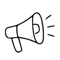 Outline Handdrawn Loudspeaker Megaphone Communication Icon Shape vector