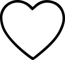 Outline Handdrawn Heart Shape Simple Icon Symbol vector